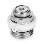 HYDROBIL Automatic Radiator Valve Air Vent, 1/2" BSP Male with O-Ring and White Plastic, Chrome-Plated Brass, 10 Bar, Max. Temp. 120°C Hygroscopic Radiator Bleed Valve for Bathroom Radiators and More