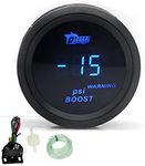 LEVANLIGHT 2" 52mm Blue Digital LED 30 PSI Turbo Boost Gauge with Boost Sensor Hose/T- Fitting for Boat Truck Car Modification