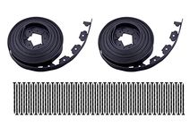 Garden Edging，80ft Landscape Edging with 100 Spikes for Lawn 2 Inch Tall (Black, 80FT)