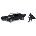 Batman 20130663 DC Comics, 10cm Scale Batmobile 4" Character, Lights and Sounds, Collectible Item from The Movie, Multi, Medium