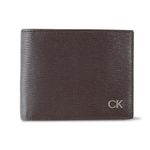 Calvin Klein Men's RFID Leather Minimalist Bifold Wallet, Brown River Print, One Size, RFID Leather Minimalist Bifold Wallet