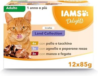 IAMS Delights Land Collection Alimento umido in salsa, per gatti adulti con una varietà di gusti di carne - 12 x 85g