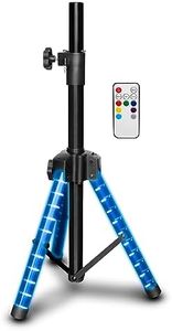 Audiobox STA-10 Heavy-Duty Speaker Stand with LED Lights – Adjustable Height, 110 lbs Capacity, Steel Alloy Build, Perfect for Events, Parties, and Professional Audio Setups