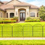 Decorative Garden Fence 5 Panels + 1 Gate, 30in (H) x 11.8ft (L), Rustproof Metal No Dig Fence Animal Barrier for Dog, Flower Edging for Yard & Patio Outdoor Landscape, Arched