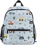 Mnsruu Kids Toddler Backpack Cute Construction Vehicles Car Preschool Kindergarten Bookbag Nursery Travel Bag for Boys Daycare