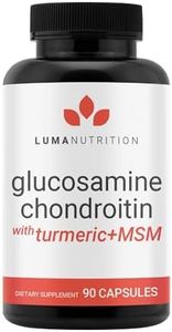 Luma Nutrition Glucosamine Chondroitin MSM - Turmeric, Boswellia - Premium Supplement - for Men and Women - Joint Supplement - 90 Capsules