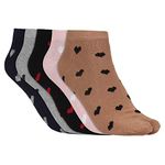 SIDEWOK Ankle Length Heart Printed Cotton Colorful Thumb Socks For Women/Girls For Summer Wear-Combo Free Size(Scs-Ws-06-P-05), Assorted