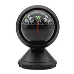 Wowobjects® Car Compass Dashboard Boat Outdoor Dash Mount Truck (Black) | Pack of 1