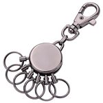 Troika Basic – the ingenious key organisation. Makes even the biggest keyring easy to handle. Change in seconds. Quality and safety. Gift packaging, Gun Metal, 6 Ringe
