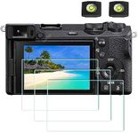 ULBTER Screen Protector for Sony Alpha A7C II A7C R A7CII A7CR A6700 6700 Camera & Hot Shoe Cover 0.3mm 9H Hardness Tempered Glass Cover Anti-Scrach Anti-Fingerprint Anti-Bubble [3+2 Pack]