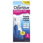 Clearblue Pregnancy Test Triple Check & Date Combo Pack, 3 Tests (1 Digital, 2 Visual)