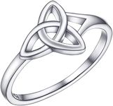 FaithHeart Dainty Irish Knot Ring 925 Sterling Silver Celtic Love Promise Engagement Rings for Women Friendship Wedding Jewelry Classic Traditional Charms