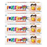 PediflorKidz Anticavity Fluoride Orange Flavor Toothpaste for children | Family combo pack | Vegan Friendly (Pack of 4) 70g each