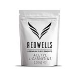 Acetyl L-Carnitine Powder (ALCAR) REDWELLS Premium Quality Vegan - 100g Pack