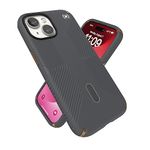 Speck iPhone 15 Case - ClickLock No-Slip Interlock, Built for MagSafe, Drop Protection Grip - for iPhone 15 iPhone 14 iPhone 13-6.1 Inch Phone Case - Presidio2 Grip Charcoal Grey/Cool Bronze/White