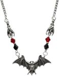 Gothic Bat Necklace for Women Girls Halloween Goth Necklace for Halloween Costume Accessories for Women Girls Halloween Necklaces