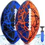 Jasonwell Pool Beach Water Football - 2Pack Strong Grip Waterproof Football for All-Weather Play Pool Toys Beach Games Outdoor Sports Toy Christmas Birthday Gifts for Kids Boys Teens Adults (ORN&BU)