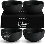 MIAMIO - 750 ml Bowls/Bowl Set of 4, Salad Bowls, Soup Bowls, Cereal Bowls, Ceramic Serving Bowls - Microwave, Dishwasher and Oven Safe - Oasis Collection