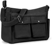 Yokilly Canvas Shoulder Tote Bag: Large Capacity Women's Hobos & Shoulder Bags - Casual Thick Messenger Crossbody Satchel Bag for Women Men School Work Travel
