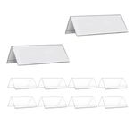 Changyeah 10 Pack Acrylic Desk Nameplate Holder, 20 x 8 cm Table Tents Sign Stand for Table Display, Clear Tent Cards Holder Custom Name Plate Holder for Office Business Classroom Meetingroom