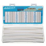 AUKENIEN 0603 SMD Resistor Kit 45 Values 1800pcs 0R to 10M Ohm 1/10W SMT Chip Resistors Assortment with ±1% Tolerance