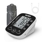 Scian Blood Pressure Monitors BIHS Approved UK Upper Arm Blood Pressure Machine for Home Use, Automatic Heart Rate Monitor & BP Cuff Kit with Large Cuff 22-42cm, Large LCD Display, 2×90 Memory (Black)