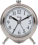 Equity by La Crosse 25655 Small Silver Metal Alarm Clock