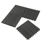 Laneetal 22 Pcs WPC Decking Tiles Anthracite Terrace Decking Wood Plastic Composite Interlocking Flooring Weather Resistant 30 x 30 cm (2 m²)