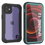 Punkcase for iPhone 12 Waterproof Case [Maximus Series] [Slim Fit] [IP68 Certified] [Shockresistant] Clear Armor Cover with Screen Protector | Ultimate Protection for iPhone 12 (6.1") (2020) [Teal]