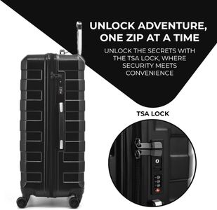 RMW 2-Piece Hard Shell Suitcase Set – Lightweight, Spinner Wheels, Black (20" Cabin + 24" Medium)