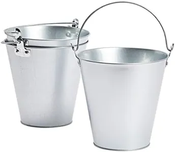 Juvale 3 Pack Galvanized Metal Ice Buckets for Parties, 7 Inch Tin Pails with Handles for Beer, Wine, Champagne, Home Decor, Table Centerpieces, Wedding Decorations, (100 Oz)