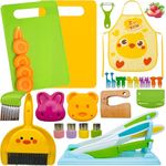Kids Kitchen Tools, 29 Pieces Kids Cooking Sets Real-Montessori Cooking Set for kids Chef with Children Safe Knives Cutting Set - 3+ Ages