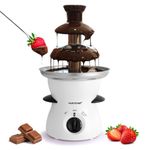 3 Tier Chocolate Fondue Fountain - Electric Stainless Chocolate Dipping Warmer Machine - Warm & Melt Chocolate, Butter, Cheese, Caramel - Great for Parties, Events & Weddings - Pot Capacity 16 OZ