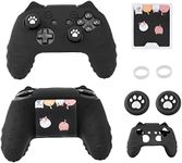 Switch Pro Controller Skin - Cute Cat Paw Design With Thumb Grip Caps and Stickers (Black)