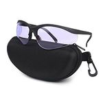 LaneTop Shooting Glasses for Men and Women, Anti Fog ANSI Z87.1 Safety Glasses with Hard Shell Case, UV400 Eye Protection for Shooting Range Glasses, Purple Lens