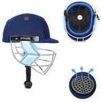 Strauss Supreme Cricket Helmet with Detachable Steel Grill | Lightweight, Comfortable Head Protection for Cricket | Adjustable Straps, Ventilated Design | Size-Boys, Age Group (8-10 Years)