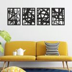 PAPER PLANE DESIGN Black Abstract Wall Art. Wall Sculptures. Modern Wall Decor for Living Room Bedroom Home Office. (A)