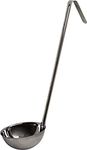 Professional Stainless Steel Heavy Duty Cooking Soup Ladle Long Handle with Hook (8oz)