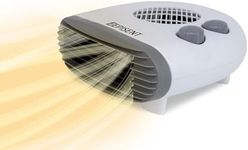 Episent Portable Fan Heater - Heat Settings & Adjustable Thermostat - 2 Heat Settings 1000/2000W - Cool Air Function & Thermal Cut-Out Device - Perfect for Home and Office (FLAT BED HEATER)