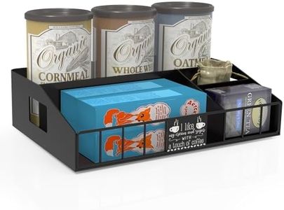 Zylbb Coffee Station Organizer & Coffee Bar Storage - Heavy-Duty Metal Countertop Organizer with Customizable DIY Logo, K Cup & Tea Bag Holder for Home, Office