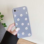 ZTOFERA TPU Back Case for iPhone SE 3 iPhone 7 iPhone 8 iPhone SE 2020, Daisy Pattern Glossy Soft Silicone Case, Cute Girls Slim Lightweight Protective Bumper Cover for iPhone SE 2022 (4.7") - Grey