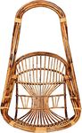 HM SERVICES Rattan Bamboo Cane Swing Chair with Cushion and Hanging Chain for Kids and Adults