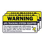 AK (Pack of 3) GPS Tracking Sticker Anti-Theft Car Vehicle Warning Sign - Stickers Vinyl Decal car | Van | Trucks | Motorcycle | Bumper | Window Any Smooth Surface Size: 3" x 1.5"