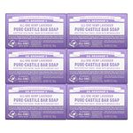 Dr. Bronner’s - Pure-Castile Bar Soap (Lavender, 140g, 6-Pack) - Made with Organic Oils, For Face, Body and Hair, Gentle and Moisturizing, Biodegradable, Vegan, Cruelty-free, Non-GMO