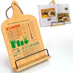 Cook Book Stand,Recipe Book Holder with Measurement Conversion Chart,House Warming Gifts new Home,Bamboo Cookbook Stand,Gifts for Women & Friends,Essential Accessories for Recipe Book Stand