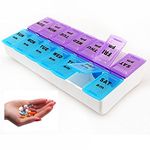 Nice Style 7 Day Pill Box Vitamin Medicine Tablet Dispenser Organiser Weekly Storage Case for PM AM