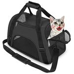 YLONG Cat Carrier Airline Approved Pet Carrier,Soft-Sided Pet Travel Carrier for Cats Dogs Puppy Comfort Portable Foldable Pet Bag,Airline Approved (M, BLACK)