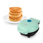 Dash Mini Maker: The Mini Waffle Maker Machine for Individual Waffles, Paninis, Hash browns, & other on the go Breakfast, Lunch, or Snacks - Aqua, 4"