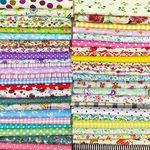 flic-flac Cotton Craft Fabric Bundle Squares Patchwork Lint DIY Sewing Scrapbooking Quilting Dot Pattern Artcraft (200pcs, 10 x 10 cm)