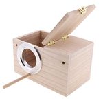 PIVBY Parakeet Nest Box Bird House Budgie Wood Breeding Box for Lovebirds, Parrotlets Mating Box (M:7.94.74.7 inch)